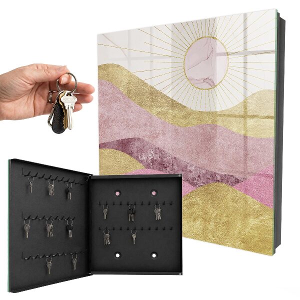 Caja para llaves con diseño de olas y rayos de sol