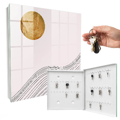 Caja para llaves diseño con ondas y círculo