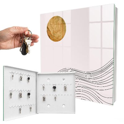 Caja para llaves diseño con ondas y círculo