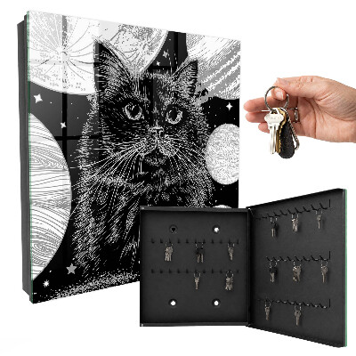 Caja para llaves diseño de gato espacial