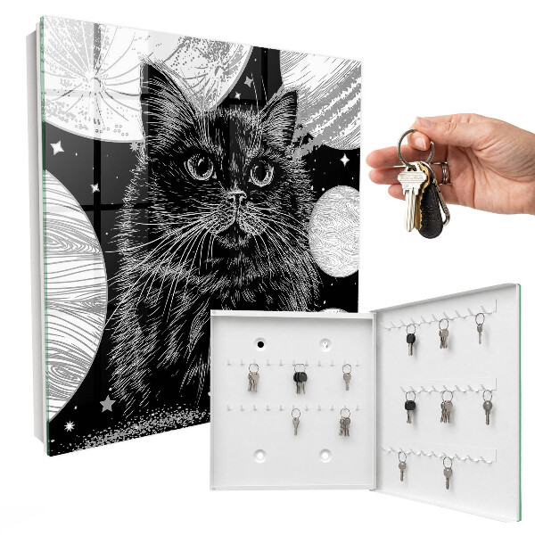 Caja para llaves diseño de gato espacial