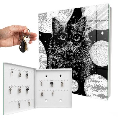 Caja para llaves diseño de gato espacial