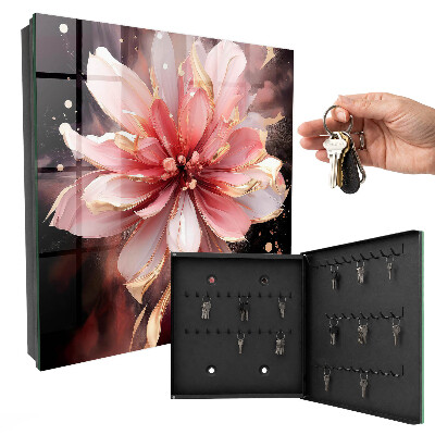 Armario para colgar llaves con diseño de flor rosa