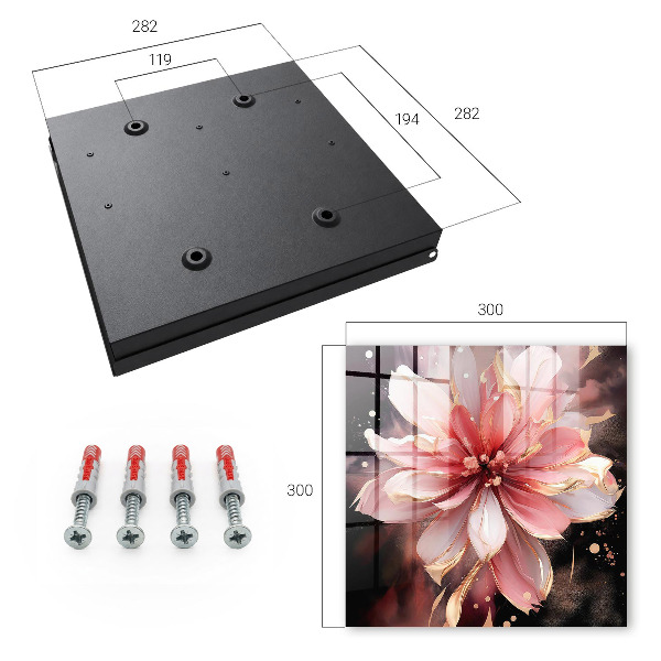 Armario para colgar llaves con diseño de flor rosa