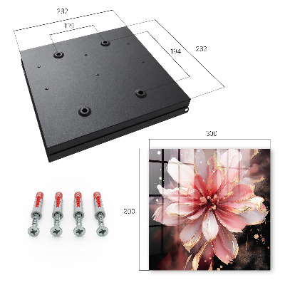 Armario para colgar llaves con diseño de flor rosa