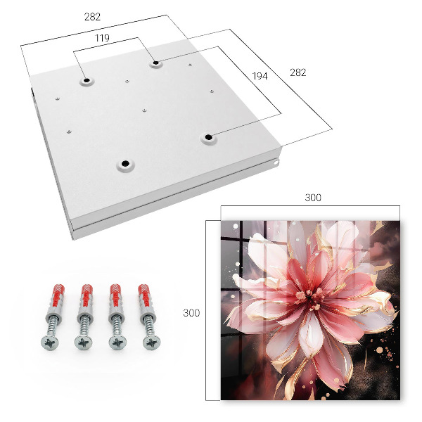 Armario para colgar llaves con diseño de flor rosa
