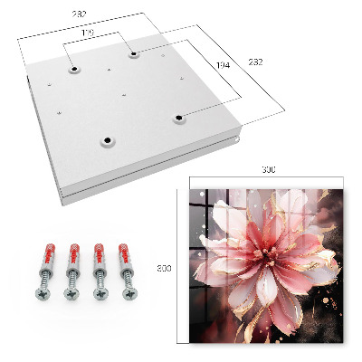 Armario para colgar llaves con diseño de flor rosa