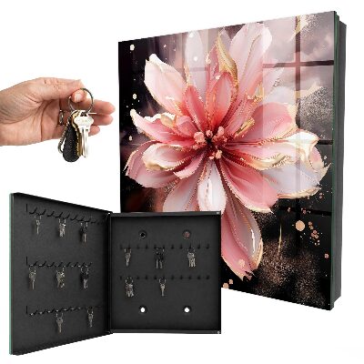 Armario para colgar llaves con diseño de flor rosa