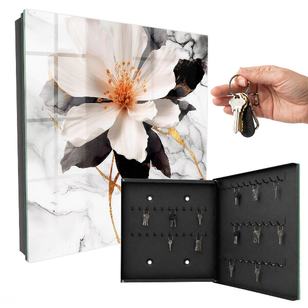 Caja para llaves decorada con motivo de flores