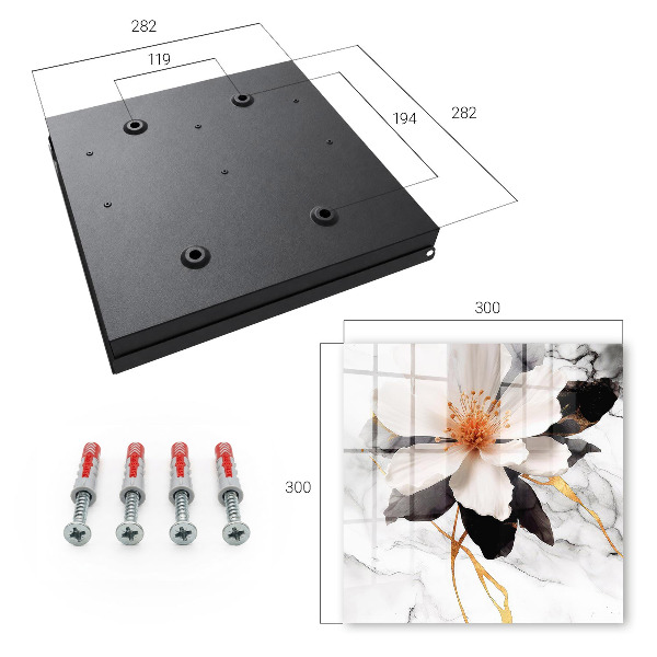 Caja para llaves decorada con motivo de flores