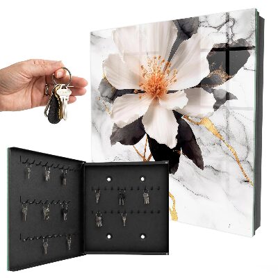 Caja para llaves decorada con motivo de flores