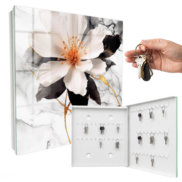Caja para llaves decorada con motivo de flores