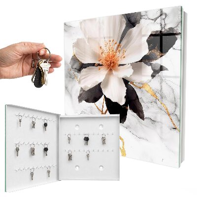 Caja para llaves decorada con motivo de flores