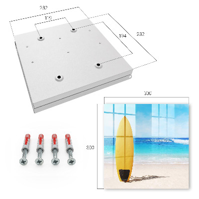 Caja para llaves con diseño de paraíso para surfistas