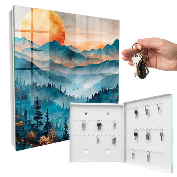 Caja para llaves diseño de montañas occidentales