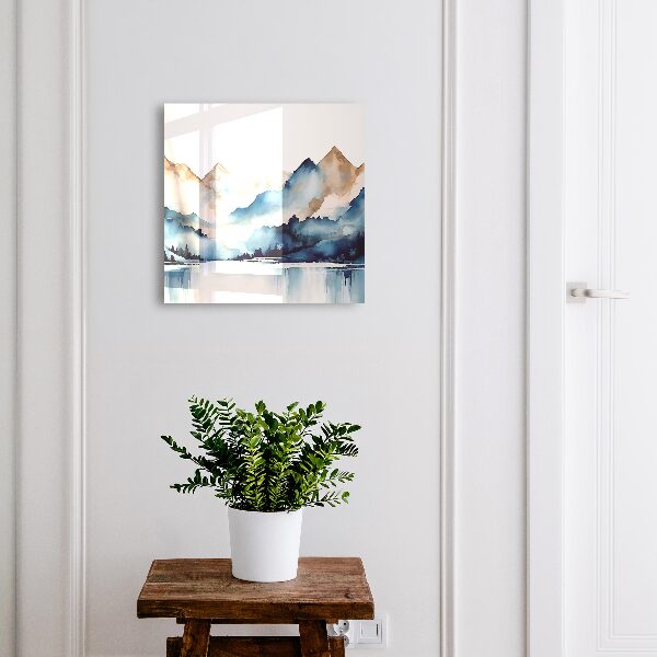 Armario para llaves diseño de montañas en acuarela