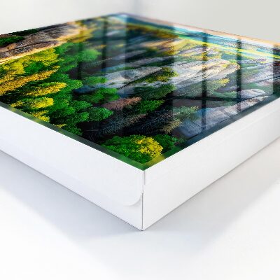 Armario para llaves con diseño de rocas y bosque