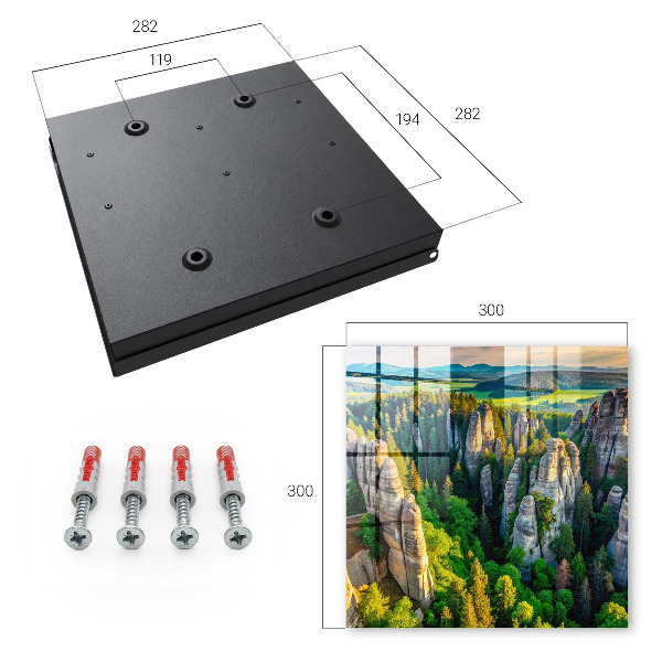 Armario para llaves con diseño de rocas y bosque