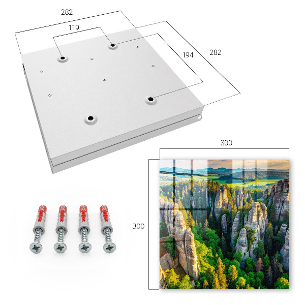 Armario para llaves con diseño de rocas y bosque