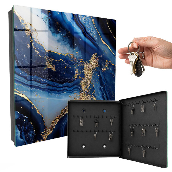 Armario para llaves con diseño de rayas azul oscuro