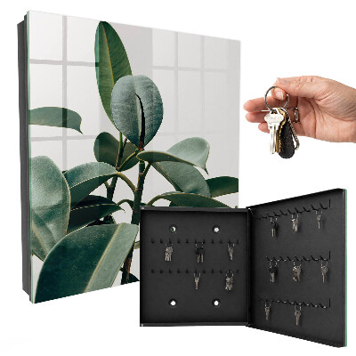 Armario para llaves con diseño de hojas de ficus