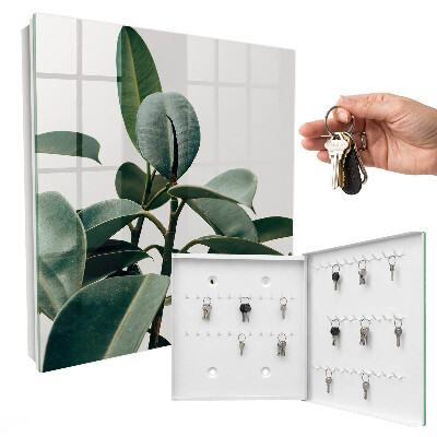 Armario para llaves con diseño de hojas de ficus