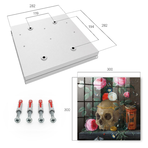 Caja para llaves con diseño de calavera y flores