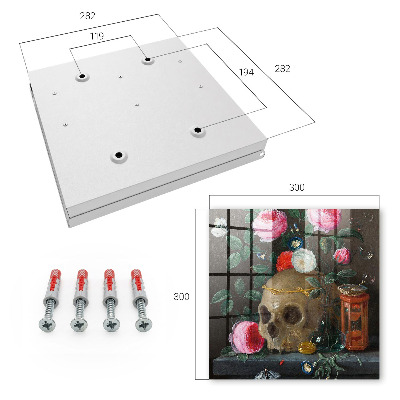 Caja para llaves con diseño de calavera y flores
