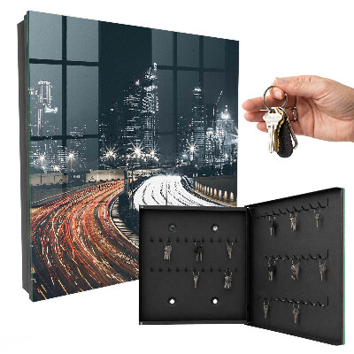 Caja para llaves diseño noche en la ciudad