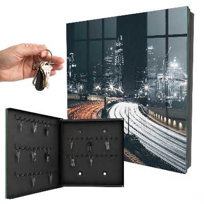 Caja para llaves diseño noche en la ciudad