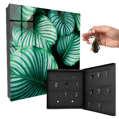 Caja para llaves diseño de hojas verdes