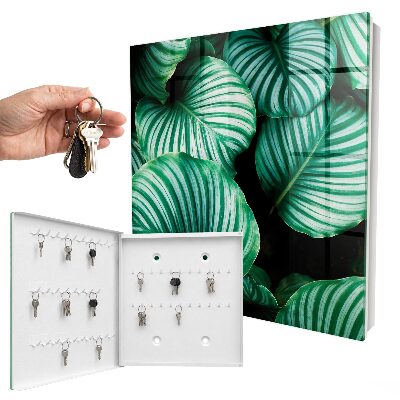 Caja para llaves diseño de hojas verdes