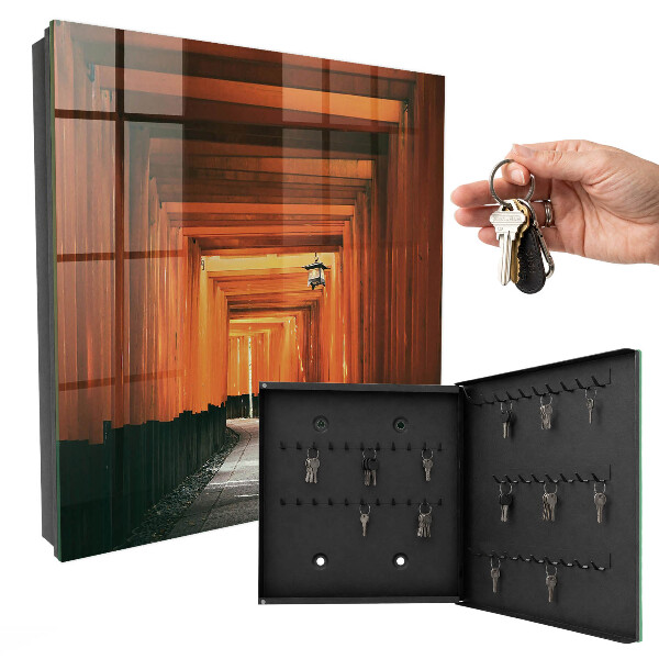 Armario para llaves con puertas amarillas