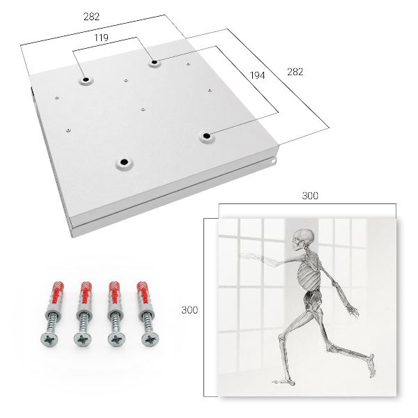 Armario para llaves de pared con diseño de movimiento esquelético