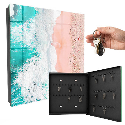 Caja para llaves con diseño de océano y playa