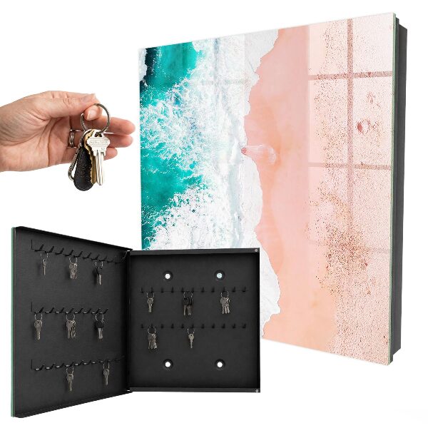 Caja para llaves con diseño de océano y playa