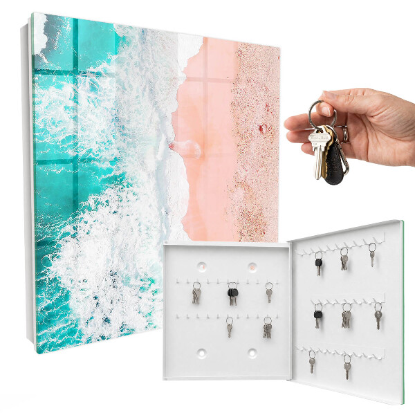 Caja para llaves con diseño de océano y playa