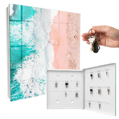 Caja para llaves con diseño de océano y playa