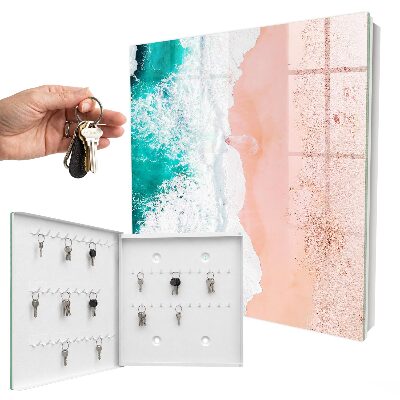 Caja para llaves con diseño de océano y playa