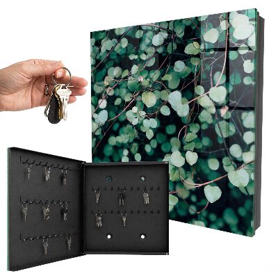 Armario para llaves con diseño de hojas verdes
