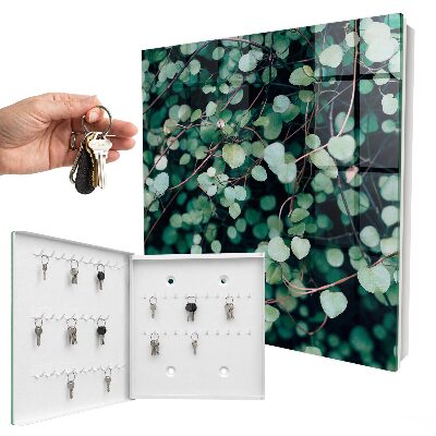 Armario para llaves con diseño de hojas verdes