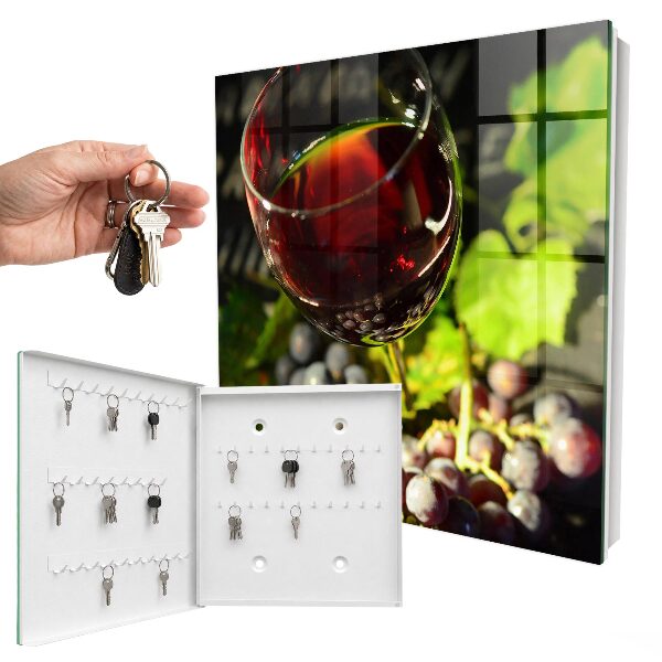Caja para llaves diseño de uvas y vino