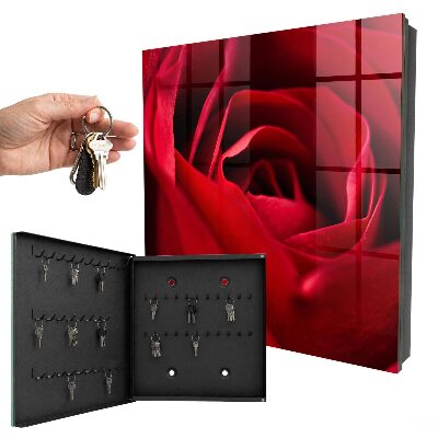 Armario para llaves con diseño de rosa en primer plano