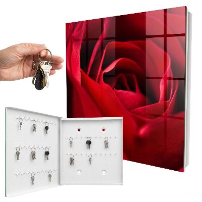 Armario para llaves con diseño de rosa en primer plano
