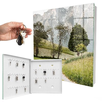 Armario para colgar llaves con diseño de paisaje de montaña