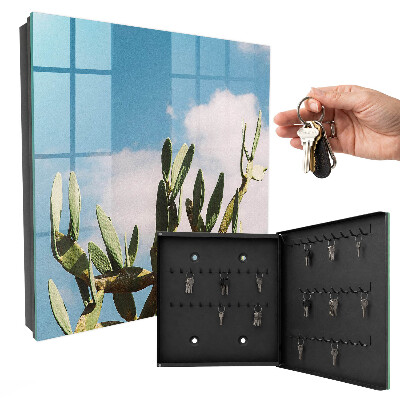 Caja para llaves de diseño cactus verde