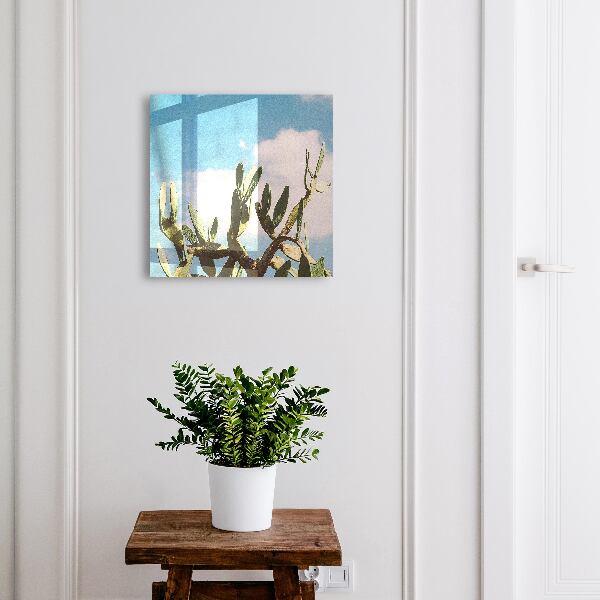 Caja para llaves de diseño cactus verde