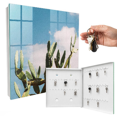 Caja para llaves de diseño cactus verde