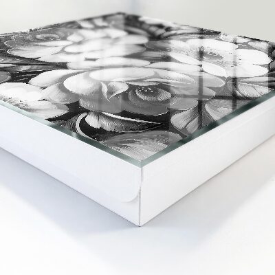 Armario para llaves con diseño de flores monocromáticas
