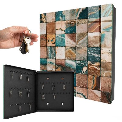 Armario para llaves con diseño de mosaico de tonos